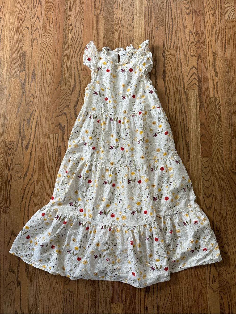 En Saison floral ruffle flutter sleeve dress
